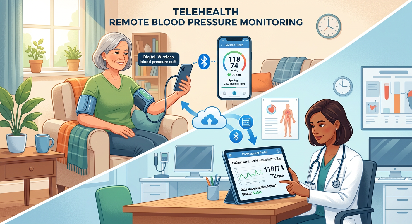 Remote blood pressure monitoring