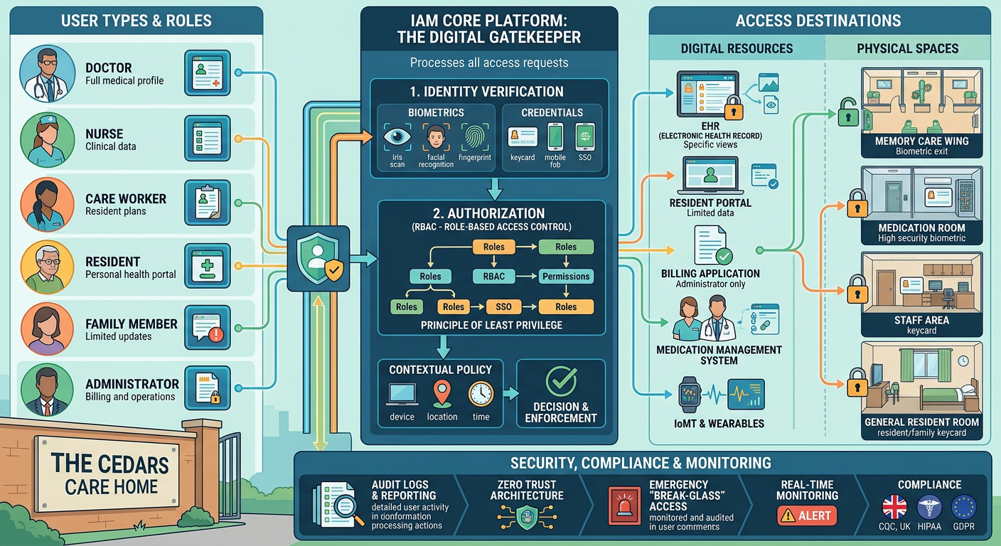 Identity and access management in care homes